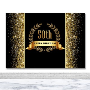 Fondo para fotografía de fiesta de cumpleaños número 40 o 50, fondo fotográfico con puntos dorados y brillantes, decoración sin costuras, pancarta, póster, fondo para fotomatón