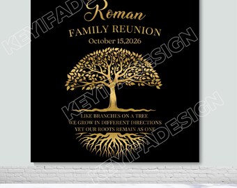Family Reunion 2026 Backdrop Custom Color Text Family Reunion Banner Family Gathering Annual Reunion Photo Background