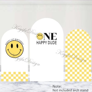 One Happy Dude Arch Backdrop Kinder 1st Birthday Backdrop Polyester Custom One Cool Dude Double-Sited Arch Cover 1st 2nd Baby Shower Prop
