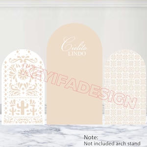 Cielito Lindo Arch Cover Baby Shower Backdrop Polyester Double-Sided Custom Color Mexican Talavera Arch Cover Wedding Bridal Shower Decor