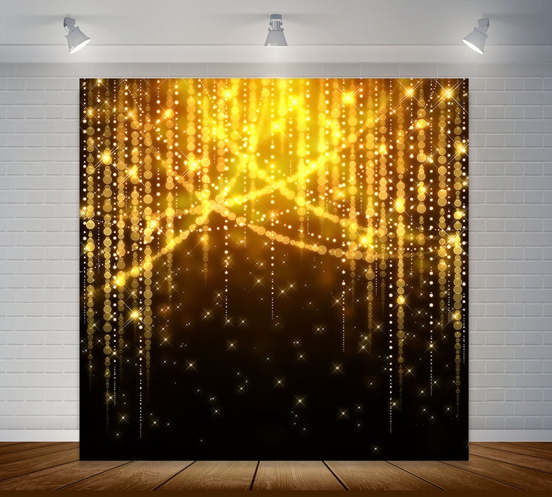 Gold Glitter String Lights Photography Backdrop Shiny Bokeh Etsy