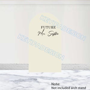 Future Mrs Arch Cover Bride to be Backdrop Custom Polyester Double-Sided Miss to Mrs Arch Cover Bridal Shower Party Decor Prop
