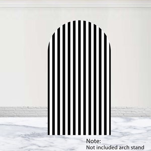 Black and White Stripes Arch Cover Birthday Party Wedding Backdrop Custom Double-Sided Arch Backdrop Decorations Photocall Props