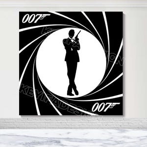 007 James Bond Backdrop Man 30th 40th 50th Birthday Photo Background Secret Agent James Bond Banner 50th 60th Poster Decoration Prop