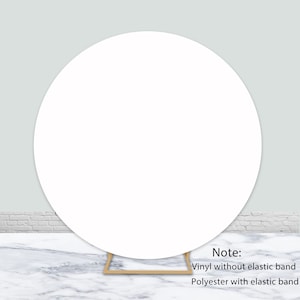 White Circle Photography Backdrop Birthday Wedding Baby Shower Photo Backdrop Custom Round Cover Decor Vinyl Polyester Photo Booth Backdrop