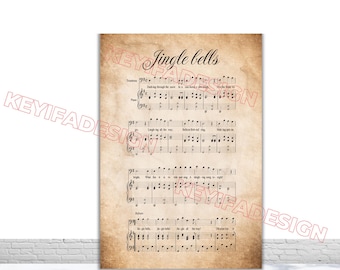 Jingle Bells Backdrop Christmas Carol Photo Background Winter Music Song Lyrics Banner