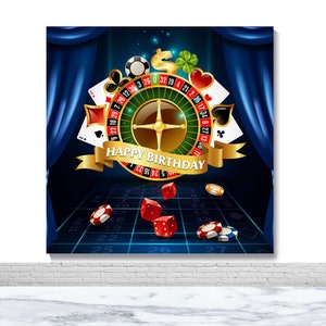 Casino Step And Repeat Custom Photo Backdrop 30th 40th 50th Birthday Party Photography Background Las Vegas Poker Chip Decor Banner Backdrop