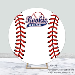 Rookie Of The Year Baseball Round Cover Background Baseball Party Photography Backdrop Boy Birthday Baby Shower Circle Decorations Prop
