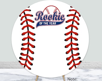 Rookie Of The Year Baseball Round Cover Background Baseball Party Photography Backdrop Boy Birthday Baby Shower Circle Decorations Prop
