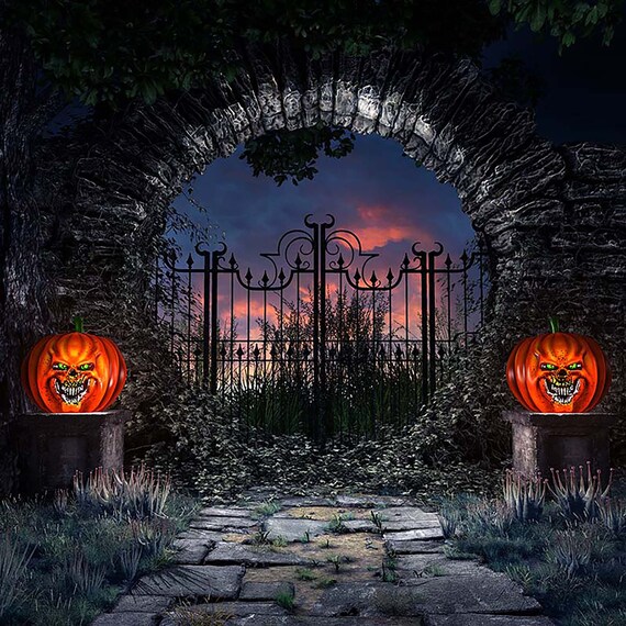 Halloween Hintergrund 3x2,5 M – Gruselig, Mit Burgtor & Sternenhimmel, Vinyl-Stoff Für Fotografie & Dekoration