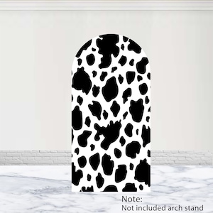 Sfondo per arco con stampa di mucca, sfondo per feste di compleanno, motivi in bianco e nero, copertura per arco bifacciale, decorazioni per feste, accessori per studio fotografico