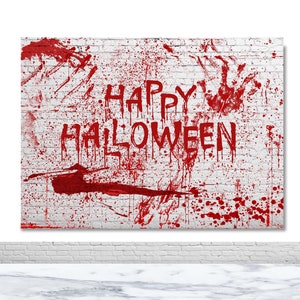 Halloween Custom Photography Backdrop Horror Bloody Terror Brick Wall Photo Background Vinyl Polyester Decor Banner Photo Booth Backdrop