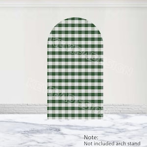 Plaid Arch Backdrop Gingham Backdrop Polyester Double-Sided Custom Color Grid Checkered Arch Cover Birthday Decor Photography Props