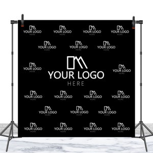 Sfondo fotografico con logo Step and Repeat Sfondo fotografico multiplo Dimensioni personalizzate Colore Vinile Poliestere 8 x 8 piedi 10 x 10 piedi Sfondo