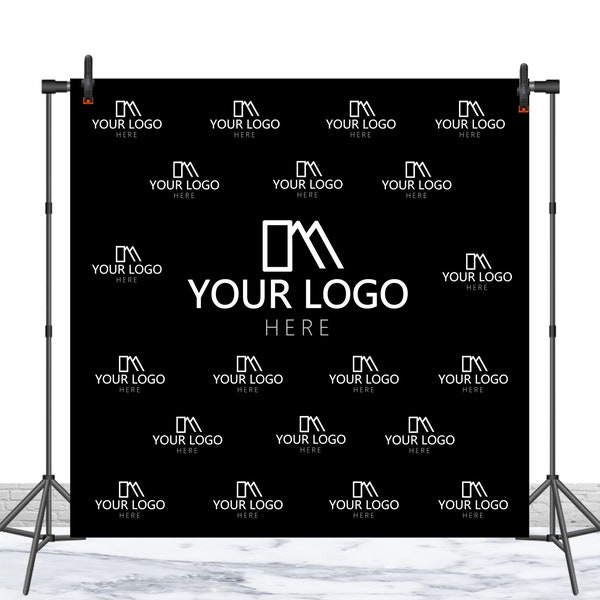 Étape et répétition Logo Mur Photographie Toile de fond Multi-fois Photo Fond Taille personnalisée Couleur Vinyle Polyester 8x8ft 10x10ft Toile de fond