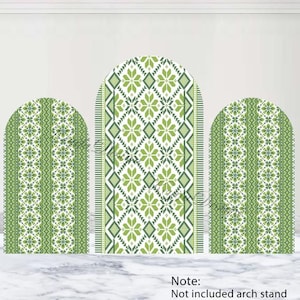 Palestinian Embroidery Arch Cover Green Palestinian Henna Backdrop Polyester Jordanian Wedding Bridal Shower Double-Sided Arch Cover Prop