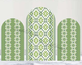Palestinian Embroidery Arch Cover Green Palestinian Henna Backdrop Polyester Jordanian Wedding Bridal Shower Double-Sided Arch Cover Prop