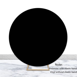 Black Circle Photography Backdrop Birthday Wedding Baby Shower Round Photo Backdrop Custom Vinyl Polyester Circle Cover Background