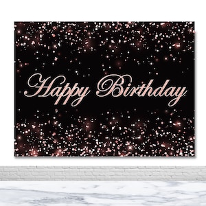 Rose Gold Geburtstag Fotografie Hintergrund Happy 30th 40th Birthday Schwarz Foto Hintergrund Glitter Vinyl Foto Studio Requisiten
