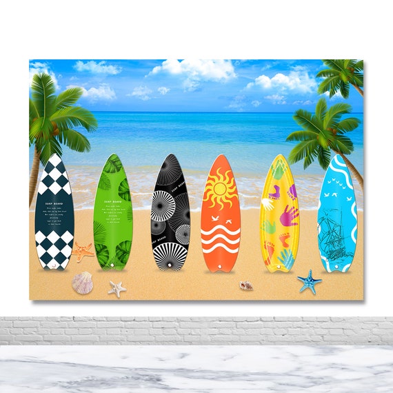 Toile De Fond Été Surf Aloha 2,4 X 1,8 M - Palmier Tropical Océan Hawaïen - Photo Fête Luau Tiki