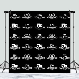 Step and Repeat Logo Backdrop Multiple logo Repeated Photography Background Custom Color Vinyl Polyester Event Decorations Photocall Prop