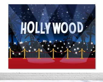 Telones de fondo para fotografía de alfombra roja de Hollywood, fondos para fotos de fiestas de cumpleaños y baby shower, accesorios de vinilo para fotomatón.