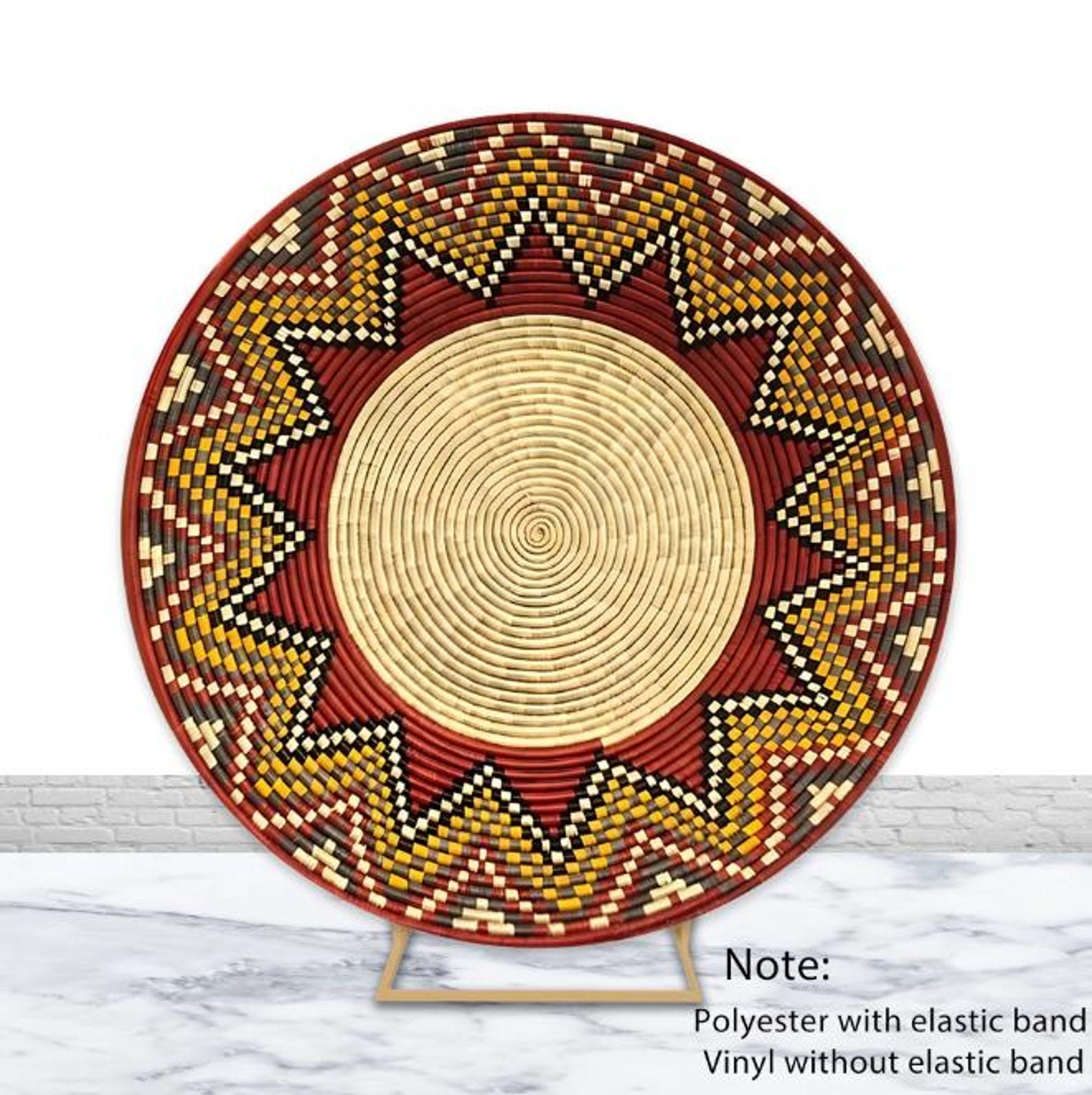 Bambus Servierschale 16,5 Zoll - Flacher Runder Korb Für Lebensmittel