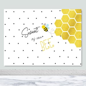 Sweet as Can Bee Birthday Photography Backdrop Baby Shower Kids 1st Birthday Vinyl Photo Background Props