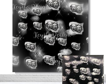 Early 2000s Mask Photo Backdrop 30th 40th Birthday Photography Background 80s 90s Old School Step And Repeat Decor Table Banner Photo Props