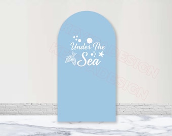 Under the Sea Baby Shower Arch Cover Kids Birthday Backdrop Custom Polyester Double-Sided Ocean Themed Arch Cover Party Decor Photocall Prop