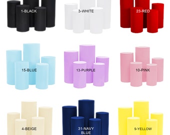 Custom Solid Color Cylinder Cover Backdrop Birthday Wedding Baby Shower Backdrop Polyester Elastic Cylinder Pedestal Cover Decor