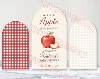 A Little Apple Is On The Way Arch Cover Polyester Custom Text Color Image Apple Baby Shower Arch Backdrop Fall Baby Shower Cover