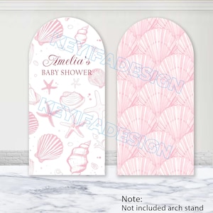 Under The Sea Shell Arch Cover Custom Polyester Shell Baby Shower Arch Backdrop Ocean Theme Party Decor