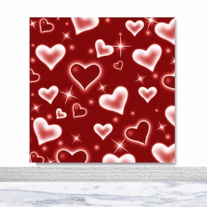 Early 2000s Valentine's Day Photography Backdrop Birthday Party Photo Backdrop Red Heart 80s 90s Old School Decor Banner Photo Props