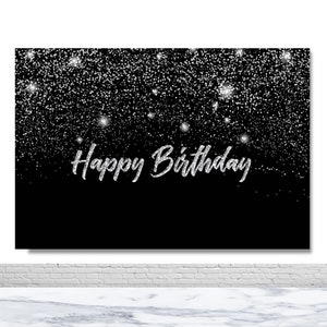 Happy 30.40.50.Geburtstag Fotografie Hintergrund Glänzend Glitter Bild Hintergrund Silber und Schwarz Foto Hintergrund