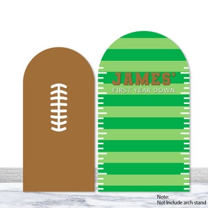 Sfondo arco football americano Primo anno di età Sfondo campo football Personalizzato 1° compleanno bambino Copertura arco bifacciale Sfondo decorazione Prop