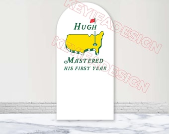 Mastered His First Year Custom Arch Cover Golf 1st Birthday Background Polyester Double-Sided Hole In One Arch Backdrop