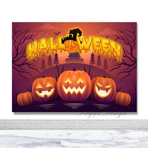 Halloween Photo Backdrop Horror Forest Spooky Pumpkin Lantern Photography Backdrop Old Castle Halloween Party Decor Banner Photo Booth Prop