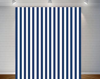 Navy Blue and White Striped Photography Backdrops Birthday Party Bridal Shower Stripes Photo Background Vinyl Photo Booth Backdrop