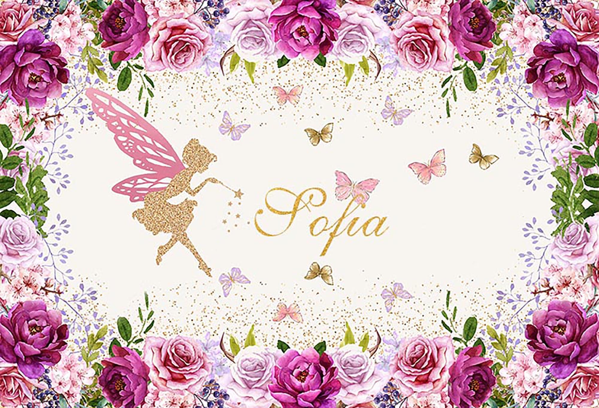 小さな妖精のプリンセスの写真撮影用背景幕 女の子の誕生日 ティンカーベルの写真用背景幕 紫色の花 ビニール製の写真用背景幕小道具 - Etsy 日本