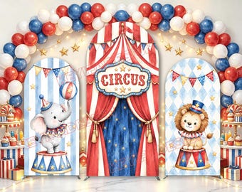 Cubierta de arco de carpa de circo, poliéster, fondo para fotos de carnaval, cumpleaños y baby shower.