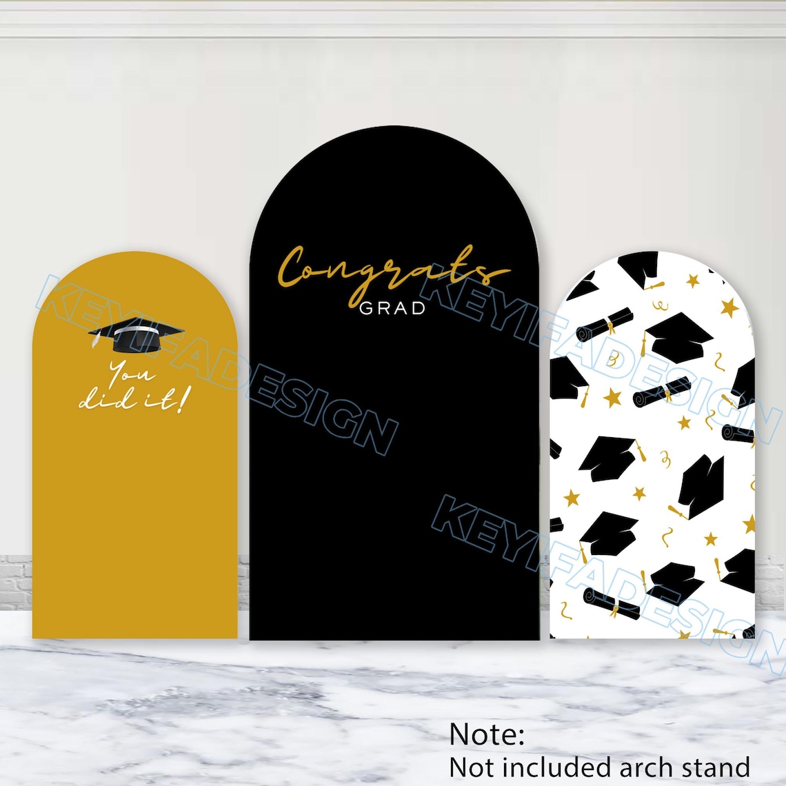 Congrats Grad Arch Backdrop Custom Polyester Double-sided You Did It ...