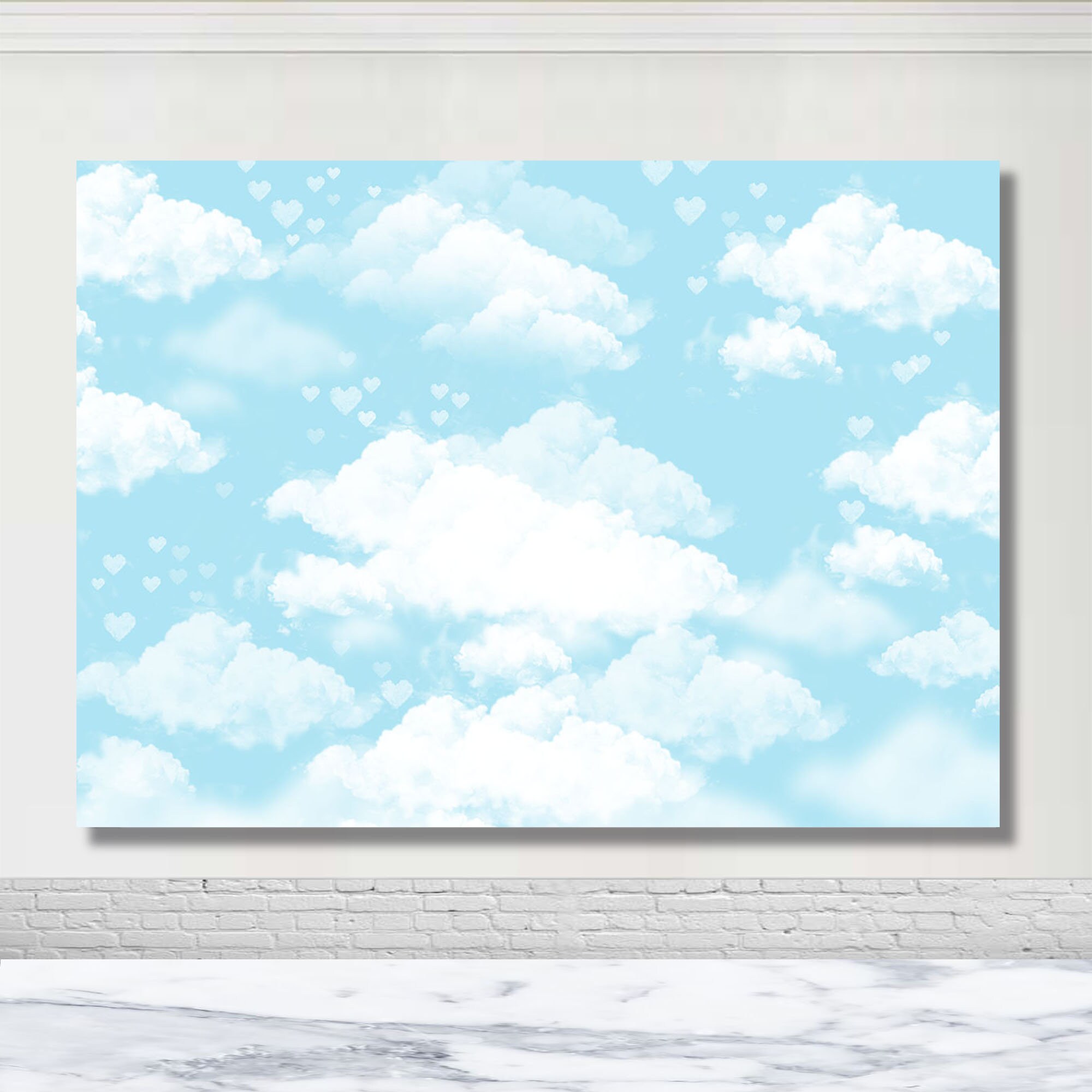 YongFoto 2x3m Vinile Fondale Foto Cielo blu Nuvole bianche Giorno soleggiato Sfondo Fotografico Fotografia Sfondo Studio Prop Decorazione