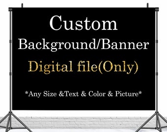 Digitale bestanden - Aangepaste achtergrondontwerpen verjaardag - Gepersonaliseerde ontwerpen bruiloftbanner - afdrukbare afbeeldingen met hoge resolutie