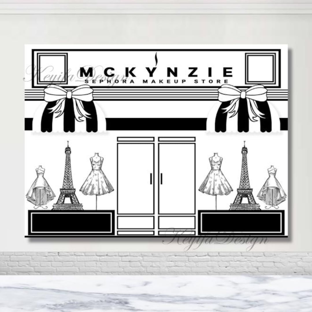 Makeup Store Custom Backdrop Makeup Party Backdrop Fashion Boutique ...