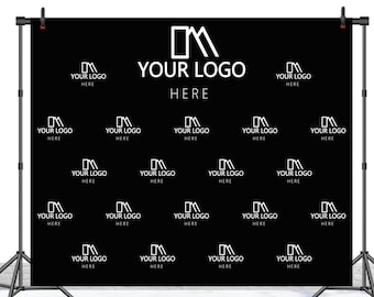 Custom Step and Repeat Logos Photography Backdrop Black Photo Background Personalized Any Size Color Vinyl Photocall Backdrop