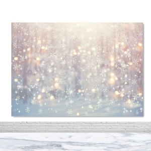 Christmas Snowy Forest Photography Backdrop Winter Snowflakes New Year Photo Background Birthday Shiny Light Vinyl Photo Booth Props