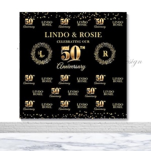 50th Anniversary Backdrop Step And Repeat Wedding Anniversary Backdrop Personalized Anniversary Banner Anniversary Celebration Backdrop
