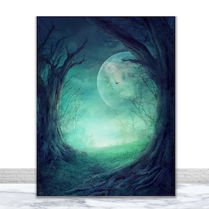 Halloween Photography Backdrops Full Moon Dead Trees Night View Photo Background Vinyl Photo Booth Props