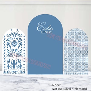 Cielito Lindo Arch Cover Baby Shower Background Custom Polyester Double-Sided Mexican Talavera Arch Backdrop Wedding Bridal Shower Decor